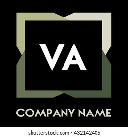 VA letters business logo creative  icon design template elements in abstract background logo, design identity in square with four colors, modern alphabet letters