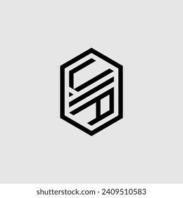 VA line geometric monogram with high quality professional design that will print well