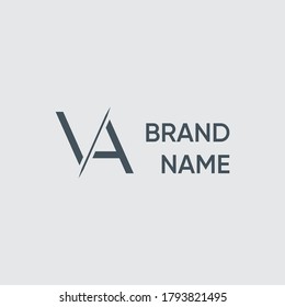 VA logo, abstract minimalism light logo design for your brand, template, sign, symbol, icon
