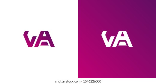 VA logo design. Letter v and a company logotype template for your brand.