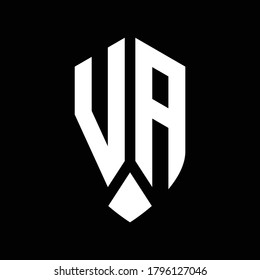 va logo monogram with emblem shield style design template