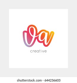 VA logo, vector. Useful as branding, app icon, alphabet combination, clip-art.