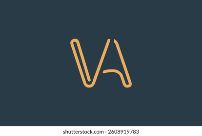 VA Minimalistic Line Art Logo Design with Abstract Lettering. Abstract minimalistic logo design featuring a sleek line art style.