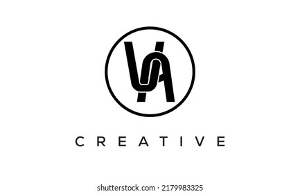 VA monogram. eye-catching Typographic logo design with circle, very creative stylish lettering logo icon for your business and company