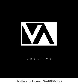 VA Negative Space Monogram – Minimalist Black and White Letter mark Logo for Creative Branding, Fashion Identity  Modern Design Concepts
