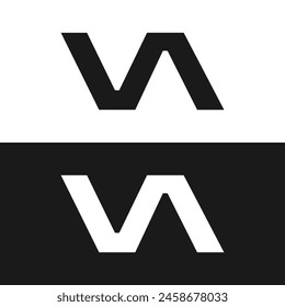 VA set, logo de LIF. V Un diseño. Letra blanca VA. VA, 