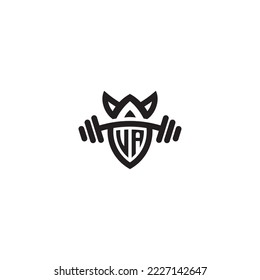 VA simple line fitness gym concept in high quality professional design that will print well across any print media