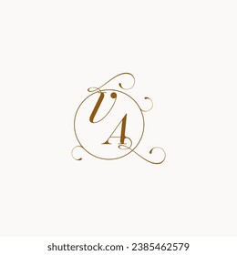 VA símbolo del logotipo de boda único de tu matrimonio y puedes usarlo en tu apartamento de boda