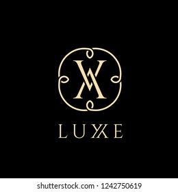 V,A vector logo. Luxury vector logo. Restaurant, boutique, hotel monogram