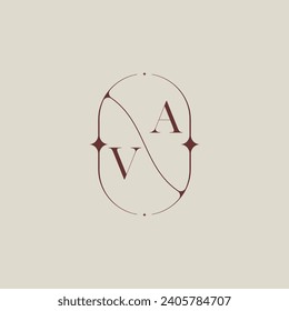 VA Hochzeitsklassiker in elegantem Monogramm mit hochwertigem professionellem Design, das gut gedruckt wird