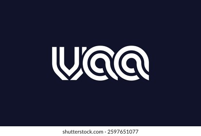 VAA Creative Unique Modern Letter Logo Design. Stylized logo featuring a unique letter design, presenting abstract minimalist aesthetics and modern appeal.
