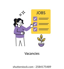 Vacancies Concept vector illustration.  isolated on white Background. 