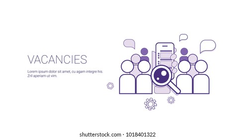 Vacancies Job Position Business Concept Template Web Banner With Copy Space Vector Illustration