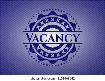 Vacancy badge with denim texture