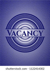 Vacancy badge with jean texture