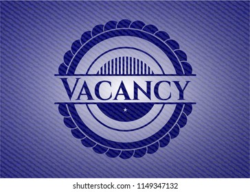 Vacancy badge with jean texture