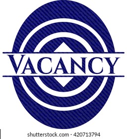 Insignia de vacante con textura jean