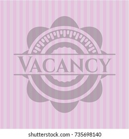 Vacancy badge with pink background