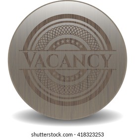 Vacancy badge with wood background