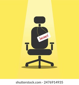 Vacancy chair illustration that we can use in an interview posters. We are hiring.