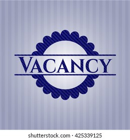 Vacancy emblem with jean background