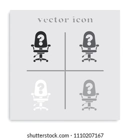 Vacancy flat black and white vector icon.