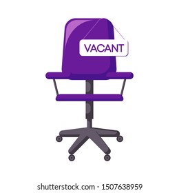 Vacancy free chair, sitting workplace for worker candidate with good resume