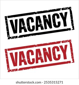 vacancy free stamp red and black