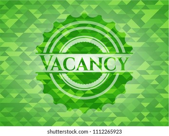  Vacancy green emblem with mosaic background