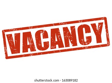 Vacancy grunge rubber stamp on white, vector illustration