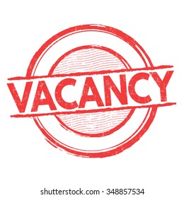 Vacancy grunge rubber stamp on white background, vector illustration