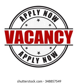 Vacancy grunge rubber stamp on white background, vector illustration