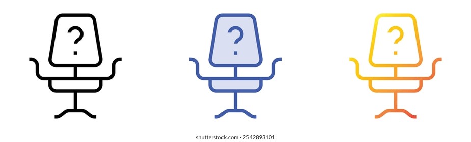 vacancy icon. Linear, Blue Fill and Gradient Style Design Isolated On White Background