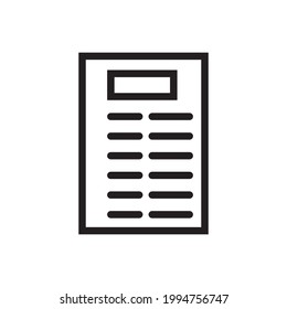vacancy icon or logo vector illustration of isolated sign symbol, vector illustration with high quality black outline.