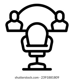 Vector de esquema de icono de trabajo de vacantes. Contratando un post. Silla de contratación