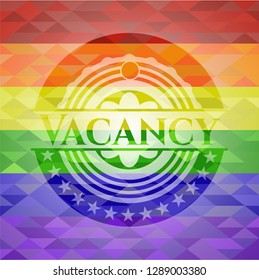 Vacancy on mosaic background with the colors of the LGBT flag