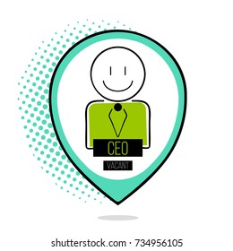 Vacancy / open position / job opening concept illustration. Job hunting. CEO position.