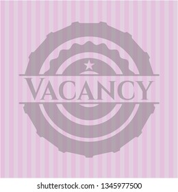 Vacancy pink emblem. Retro