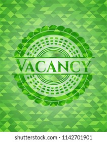 Vacancy realistic green mosaic emblem