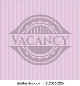 Vacancy realistic pink emblem