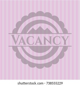 Vacancy realistic pink emblem