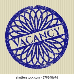 Vacancy rubber grunge stamp