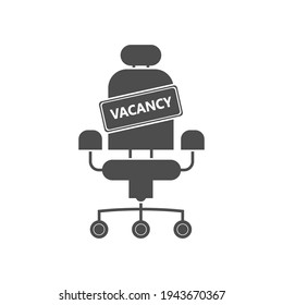 vacancy sign on an empty seat. Hiring an employee, a business vacancy. Flat design.