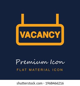Signo de vacantes material premium ui ux icono vector aislado en colores azul marino y naranja