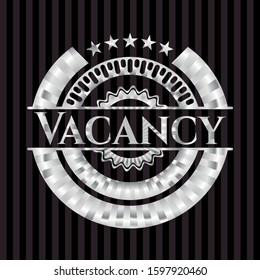 Vacancy silvery emblem or badge. Vector Illustration. Mosaic.