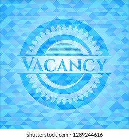 Vacancy sky blue emblem with mosaic ecological style background