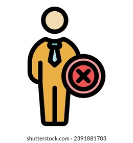 Vacancy team icon outline vector. Candidate post. Vacant chair color flat