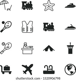 vacancy vector icon set such as: deck, marine, umbrella, beauty, reception, global, star, jacket, underwater, earth, red, uniform, logistics, baggage, cargo, pool, journey, ski, starfish, bag