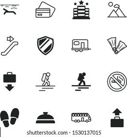 Vacancy Vector Icon Set Such As: Deposit, Smoke, Seaside, Cash, Walkway, Prohibition, Finance, Station, Camp, Seacoast, Concierge, Room, Escalator, Beach, Two, Truck, Swim, Prohibit, Soft, Camper