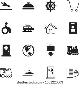 vacancy vector icon set such as: jet, linear, earth, aircraft, palm, airport, bike, ski, global, round, voyage, fashion, marine, simple, collection, purchase, sphere, steering, holiday, aviation